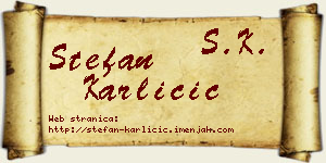 Stefan Karličić vizit kartica